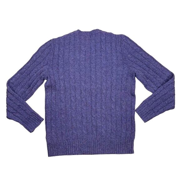 Martin + Osa MEDIUM Purple Wool/Nylon/Cotton Fisherman Cableknit Sweater - Picture 2 of 6